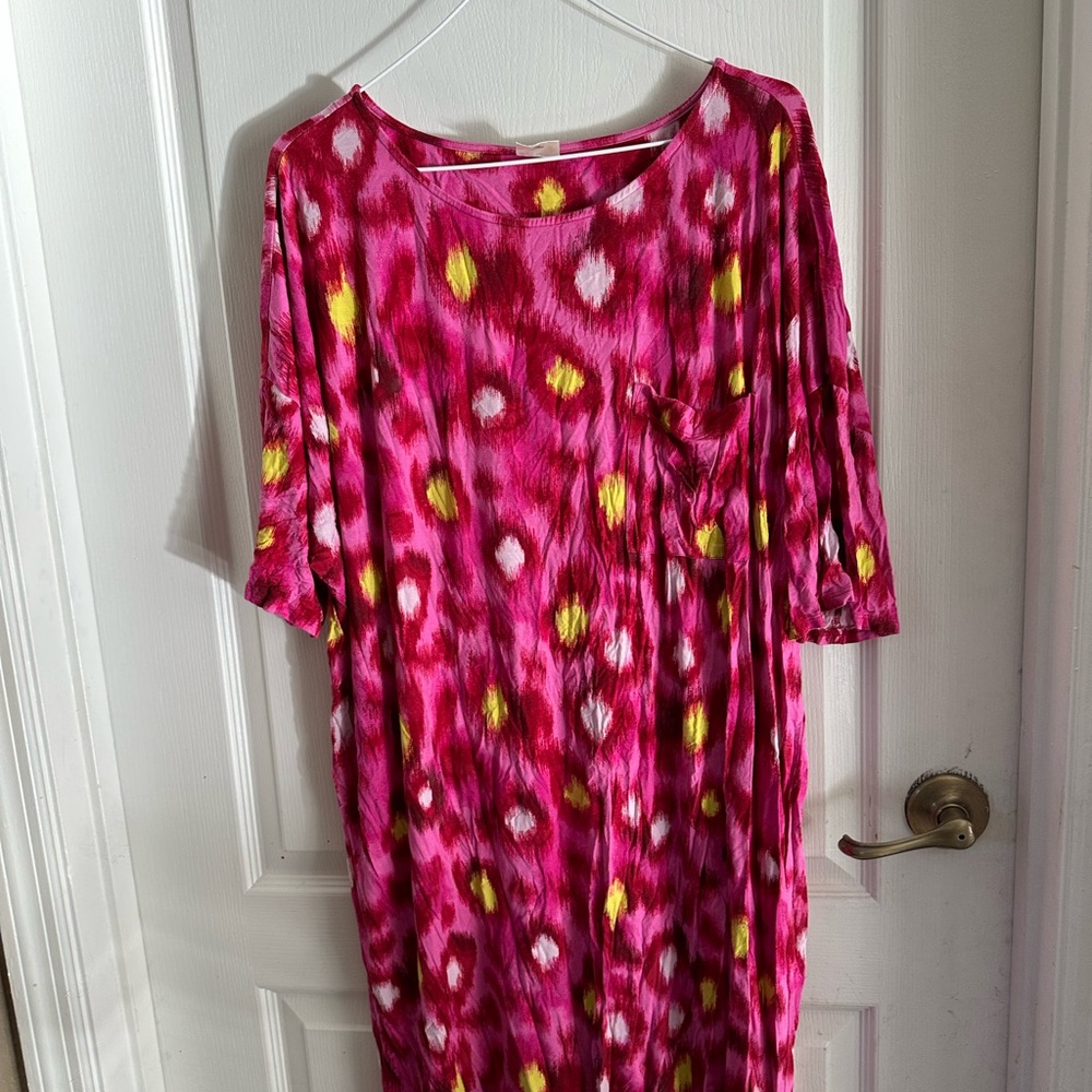 Soma Vibrant Pink and Yellow Night Gown